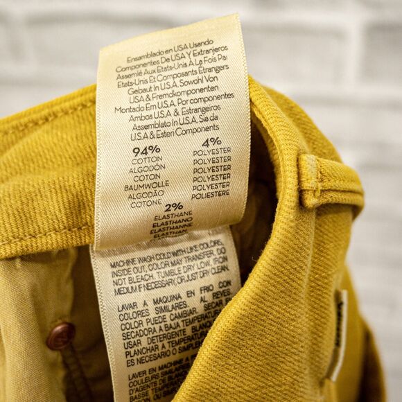 MOTHER Denim Looker Ankle Snippet Jeans Yellow Come out and Play Size 25 - Picture 8 of 12